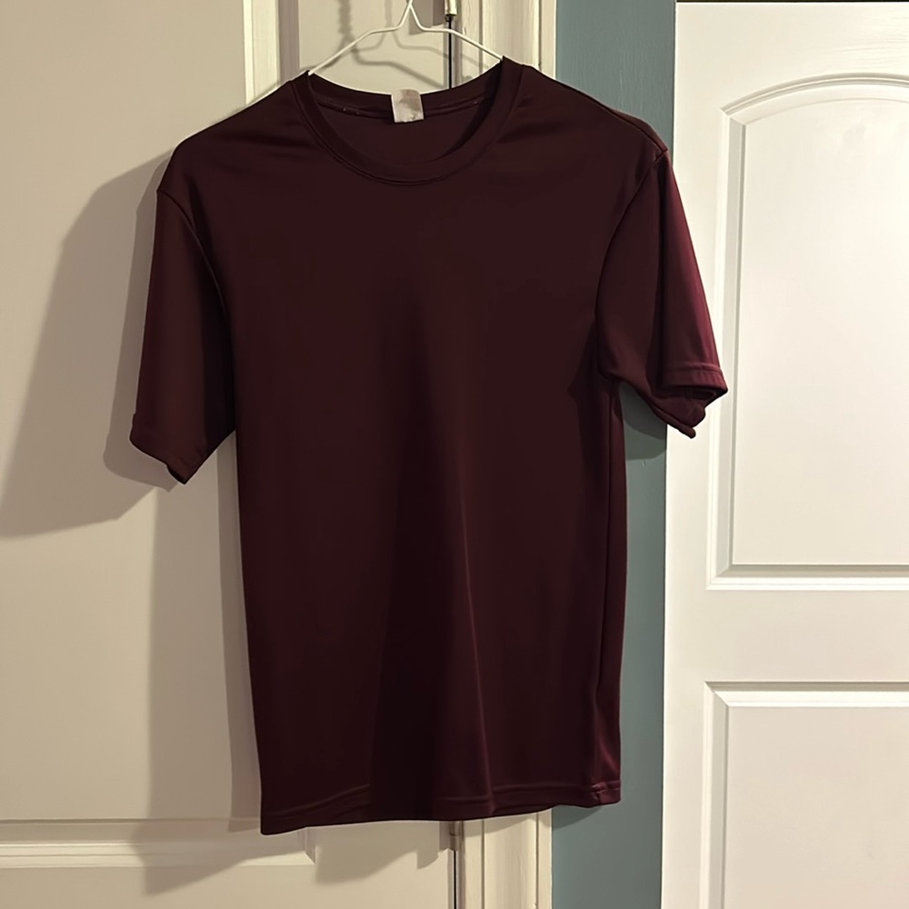 Burgundy Short Sleeve Shirt.